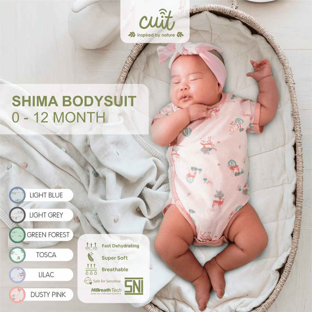 Cuit Kimono Bodysuit Baby Short Sleeve Kids Shima Motif