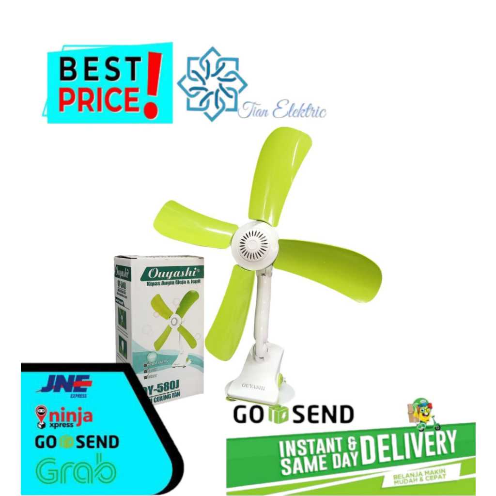 OUYASHI OY-580J Mini Ceiling Fan / Table & Clamp Fan Kipas Siling Kipas Meja Kipas Dinding