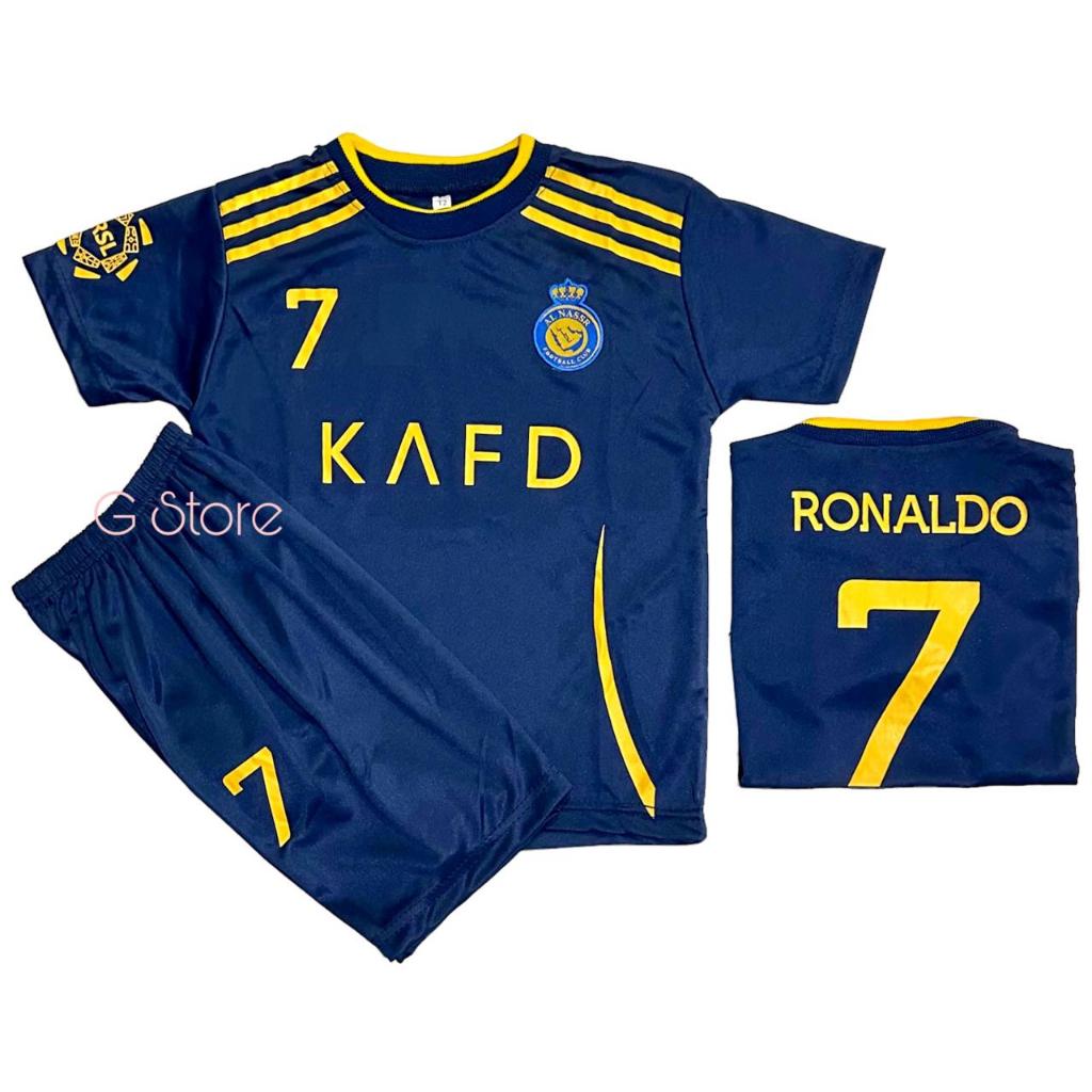 Al nassr navy club ronaldo cr7 Children's Ball set Newest Quality Soccer T-Shirt set Men's futsal Shirt