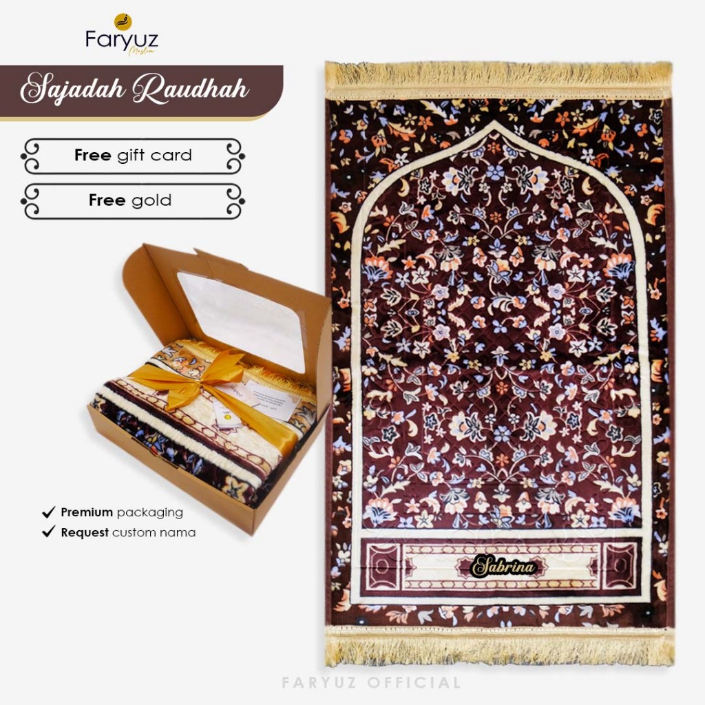 Faryuz - Sajadah Raudah Motif Sejadah Rawdah Feather Emboss Soft Turkey Turkey