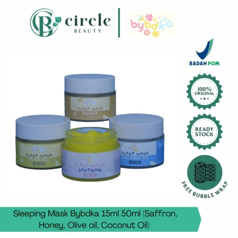 Sleeping Mask Bybdka 15ml 50ml (Safron, Honey, Coconut, Olive Oil, Saffron) Sleeping Mask Bybdka.id Sleep Mask