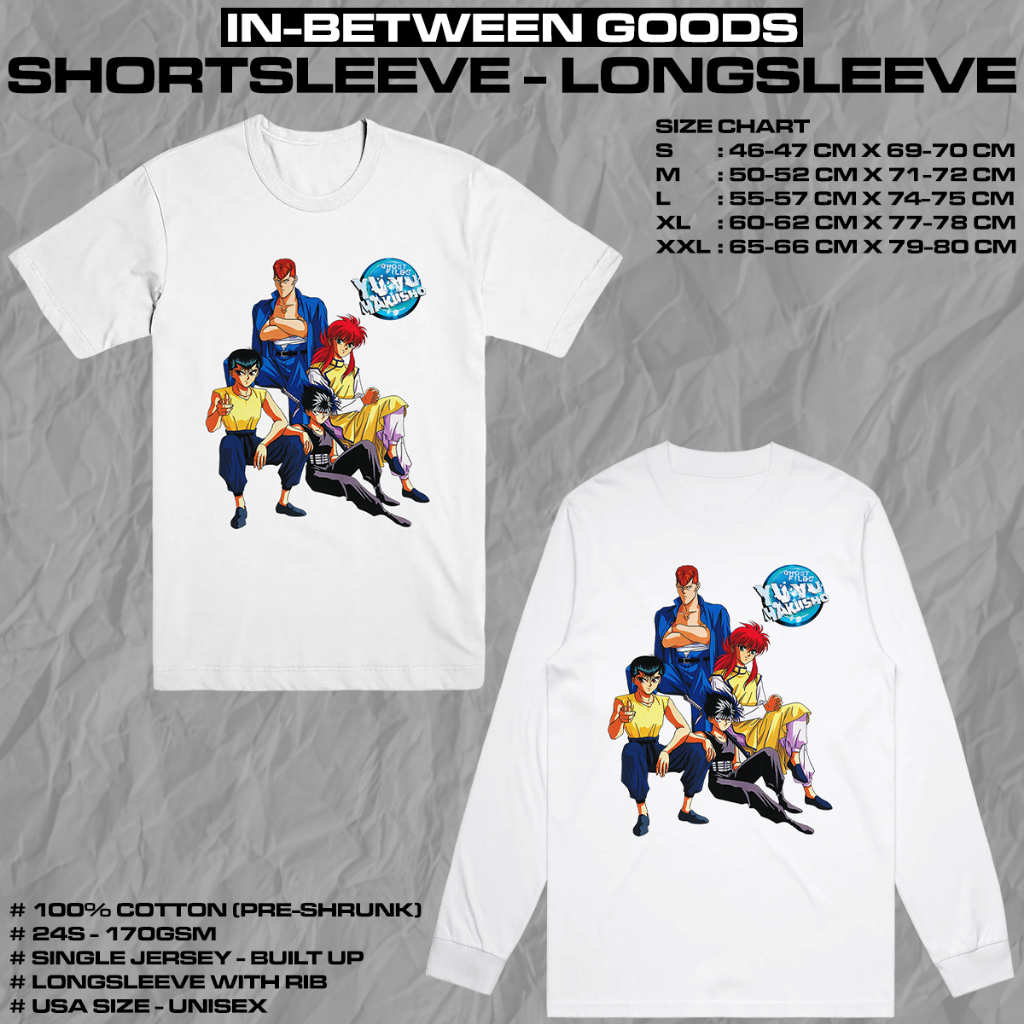 Yu YU HAKUSHO - SUPER POWERED TEENAGERS | T-shirt | Longsleeve | Anime MERCH