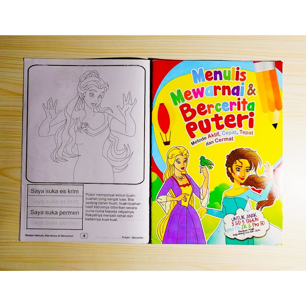 RATU Coloring Book, Learn To Write, Counting, Tell Princess Story, Queen, Princess