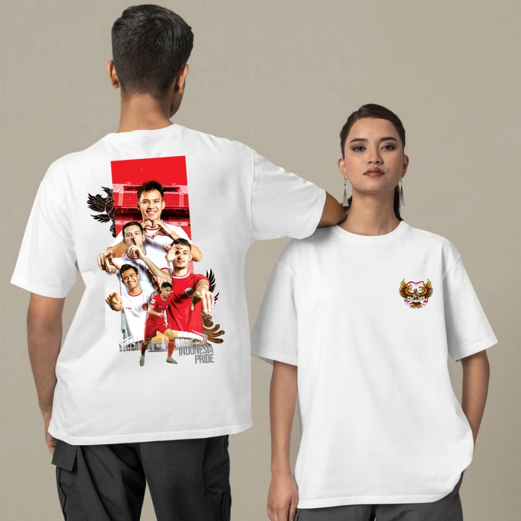 PUTIH HITAM T-shirt Black And White Logo Indonesia Pride Edition Indonesian National Team, Cotton Combed 24S