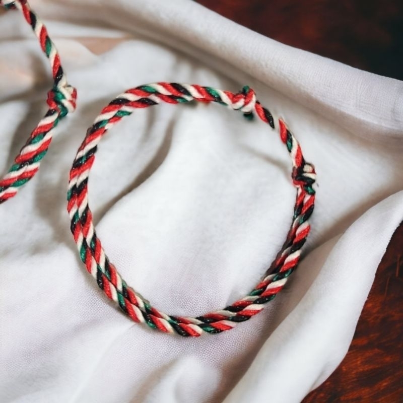 Palestine bracelet, solidarity symbol bracelet, watermelon bracelet, hand accessories, three-color split thread, 2 layers, anti-fade, cool bracelet for men,/,Wanita, bracelet accessories