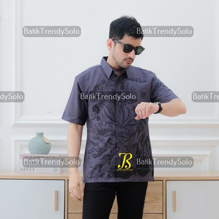 KEMEJA Premium Slimfit Batik Shirt Trendy Batik 970 Short Sleeve