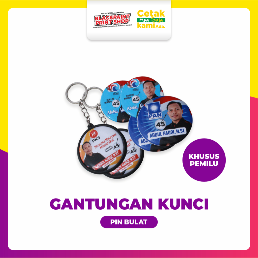 GANTUNGAN [BP] Election Edition - Souvenir Round Keychain/Election Merchandise/Election/Presidential Election