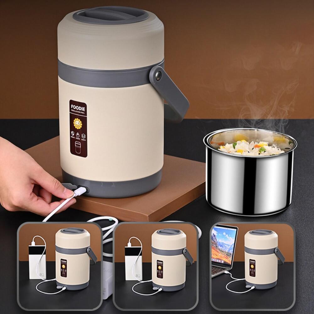 2lstainless Steel USB Electric Heated Lh Box Food Warmer Bento Lh Box Container For Hot Thermal Boxs