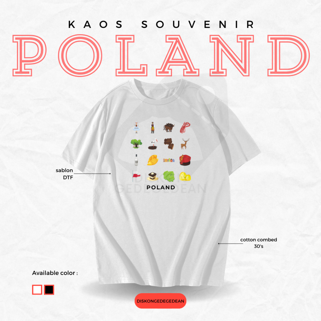 Discountgedean Souvenir T-Shirt Poland/Polish Tshirt By Warsaw Adult Children Many Pictures Variant Type 7