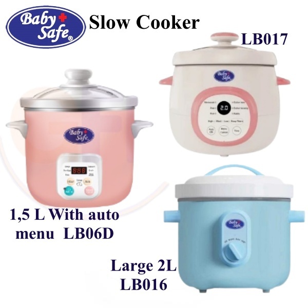 Baby Safe Slow Cooker 0.8l LB007 Blue/Slow Cooker Baby Safe LB06D 1.5 LITER Capacity/Baby Safe Slow Cooker Large 2L LB016/LB017