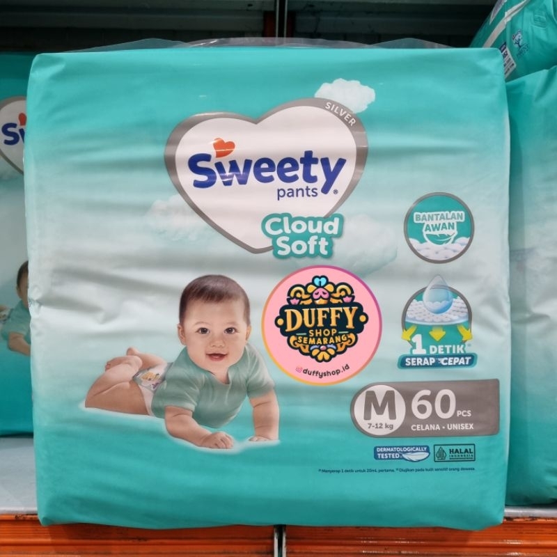 SWEETY SILVER PANTS M CONTENTS 60 PANTSPopok 7-12KG (1 BALL)