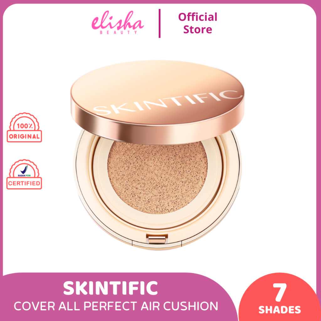 Skintific Cover All Perfect Air Cushion High Coverage Poreless&Flawless Foundation 24H Long-lasting UV SPF35 PA++++++