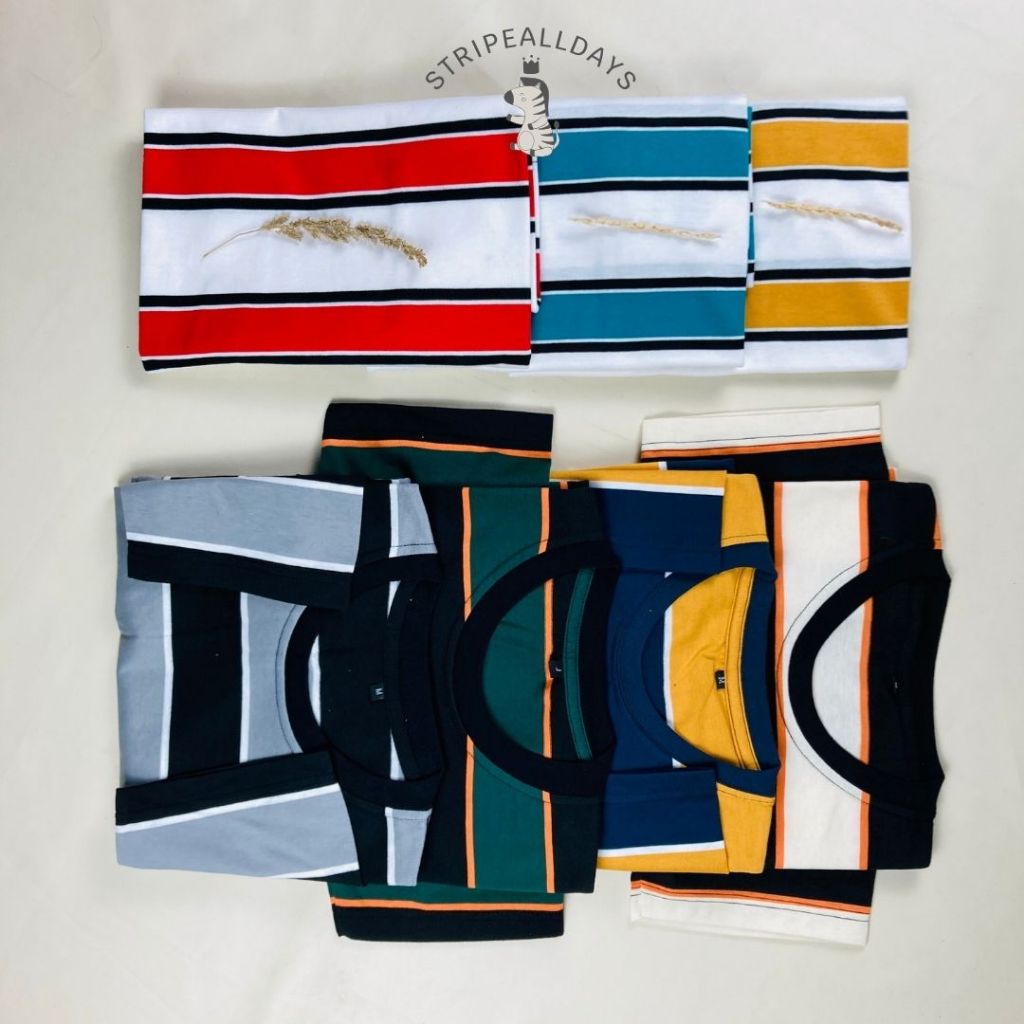 KATUN 12.12 little stripealldays - Vintage Series Short Sleeve Adult Stripe T-shirt / men's clothing tops, men's women's clothing, unisex strip striped striped stripes blaster couple / M L XL / BB 35 kg to 85 kg / Cotton cvc