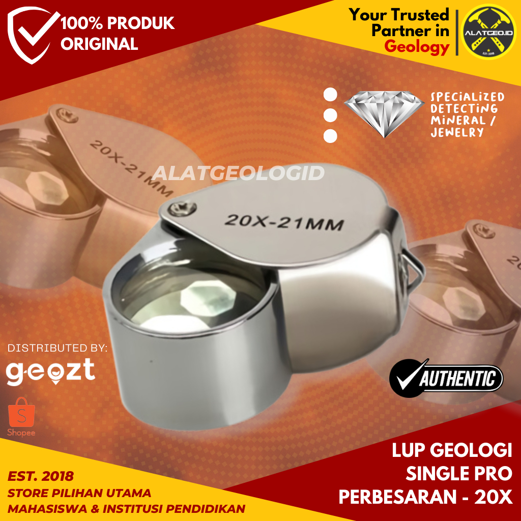 30x Pro Metal non-LED Geological Magnifying Glass Magnifier 放大镜 - Stone Jewelry