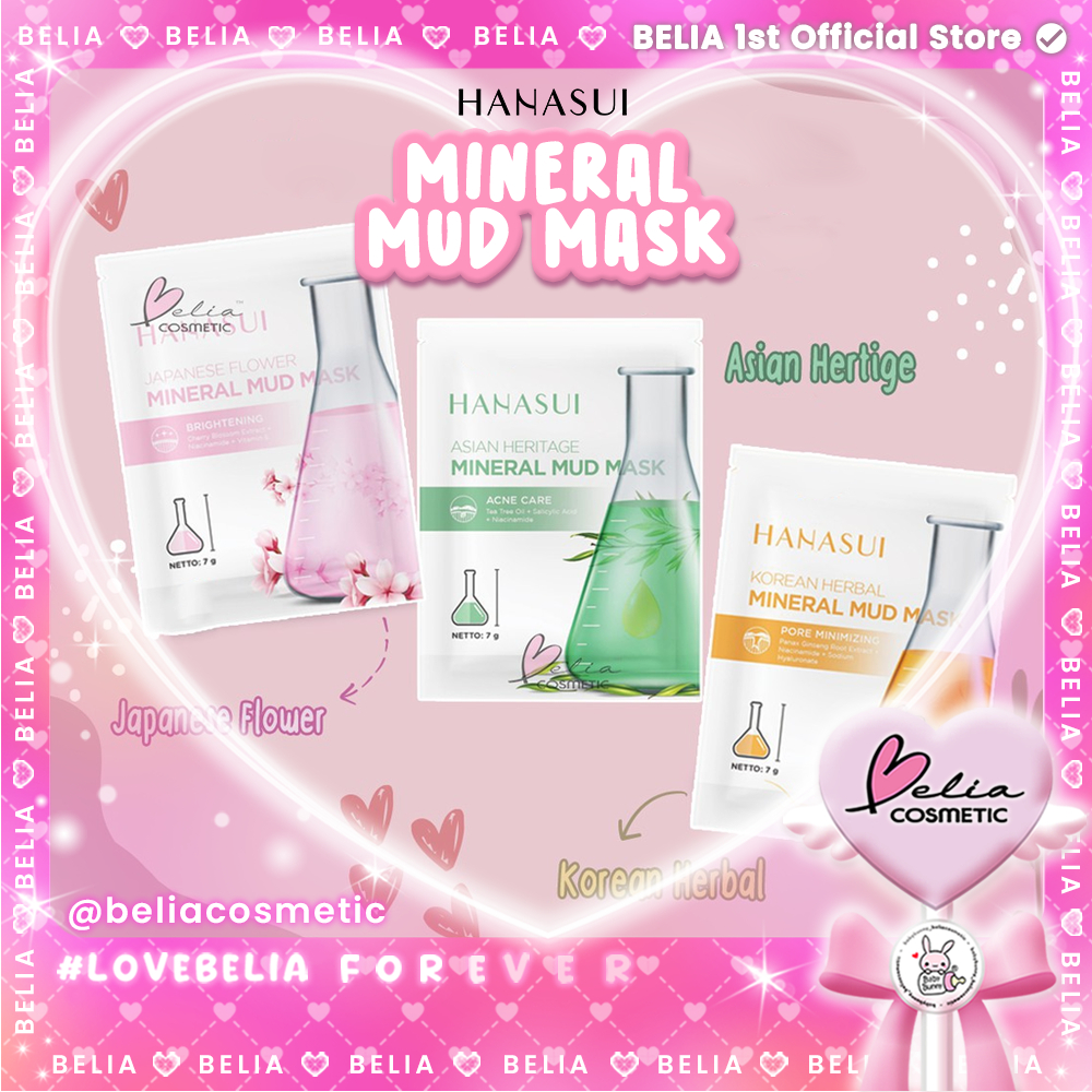 Belia HANASUI Mineral Mud Mask ️BPOM Japanese Flower. Asian Heritage. Korean Herbs 7g