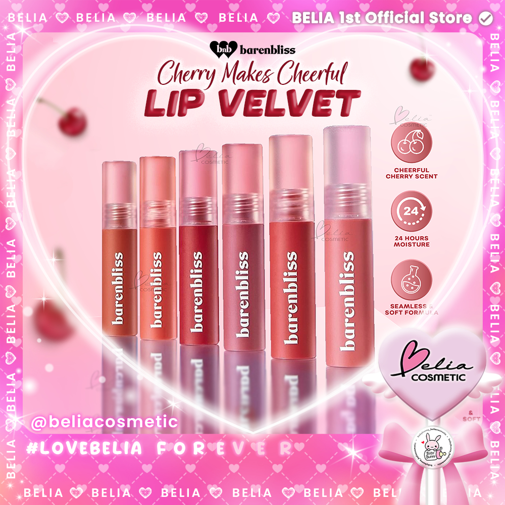 Belia BNB barenbliss Cherry Makes Cheerful Lip Velvet korea Lipcream | Korean Lip Cream | Lip Velvet