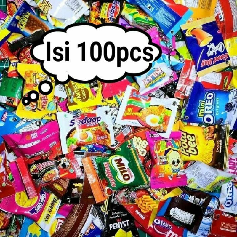 GANTUNGAN 100PCS SNACK KEYCHAINS