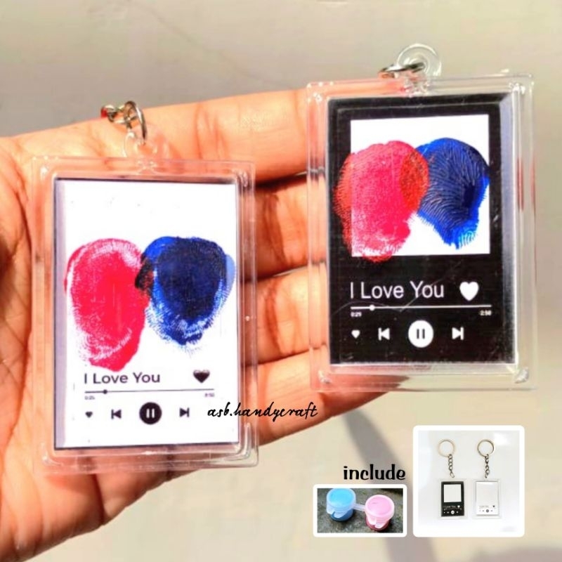 GANTUNGAN ASB - DIY FINGERPRINT KEYCHAIN FINGERPRINT KEYCHAIN FINGERPRINT KEYCHAIN PHOTO KEYCHAIN LETTER KEYCHAIN FINGERPRINT KEYCHAIN