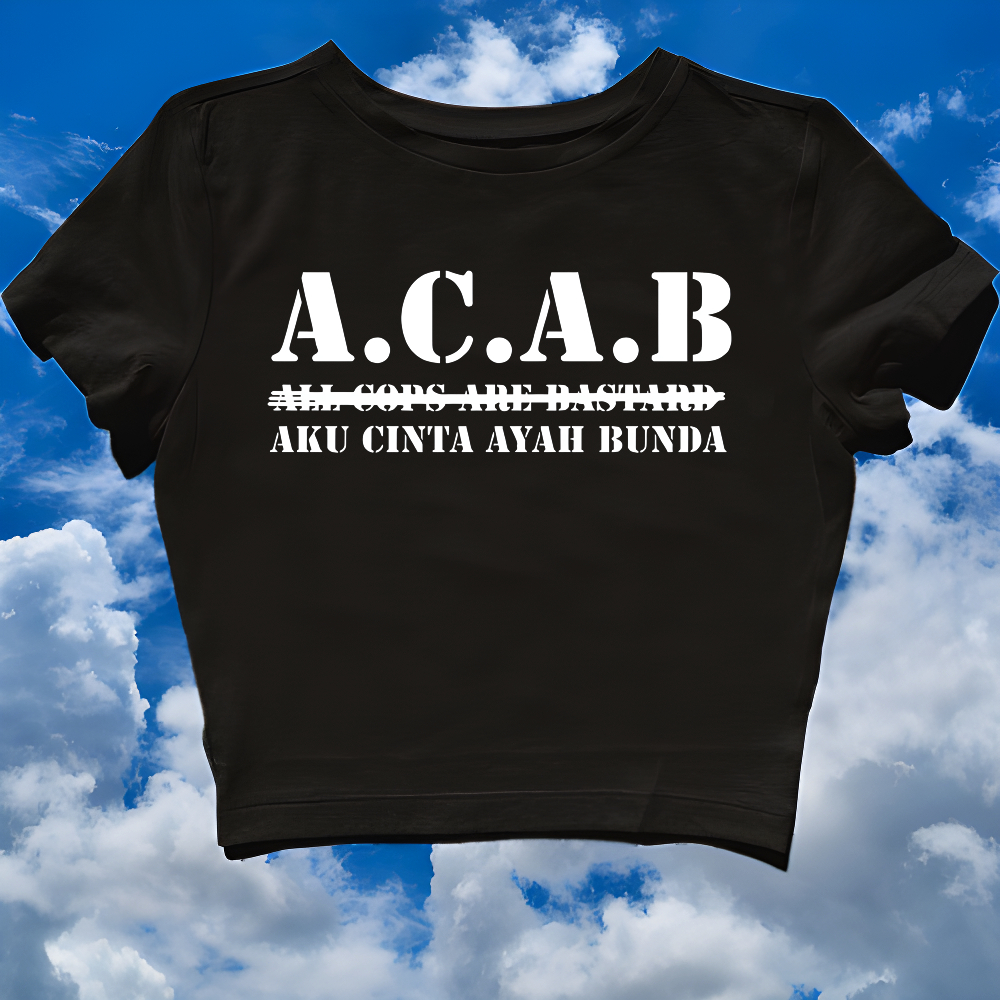 HITAM Crop TOP ACAB I Love Father Mother | Slogan All Cops Are Bastards | Parody PARODY Play PARODY Play | Grunge | Croptop | Crop TEE SLIM FIT STYLE Y2K VINTAGE AESTHETIC | Streetwear T-Shirt | Women's TANKTOP Shirt Women's Cute Short Black 24S