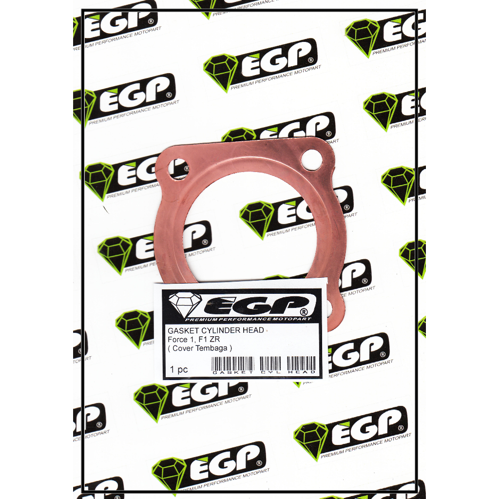 Egp Gasket Cylinder Head Force 1, F1ZR (Copper Electroplating) | Yamaha motorbike | Egp Gasket | Emerald Gasket Part | Use | Perpak | Packing | Chtp | Cylinder Head Gasket | Top Block Gasket | Gasket Block cop | Upper Block Gasket