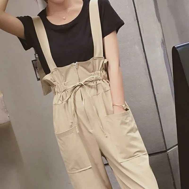 Drawstring Jumpsuit Wanita Women's overall Jumpsuit/