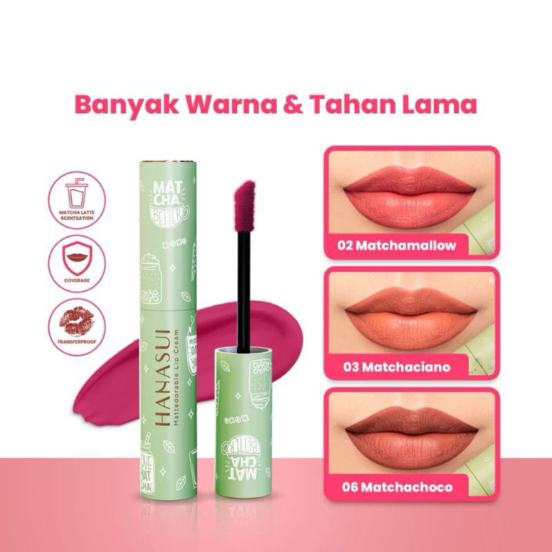 HANASUI LIPCREAM MATCHA Mattedorable Lip - Hanasui mattedoreble lip cream