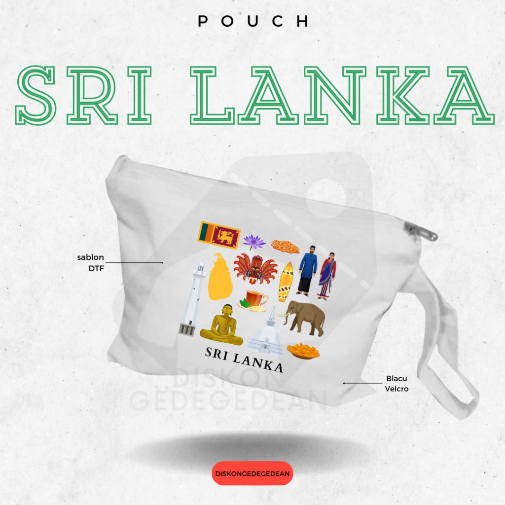 Discountgedegedean Souvenir Pouch Sri Lanka Colombo Wallet By Sri Lanka Material With Zipper Type 2