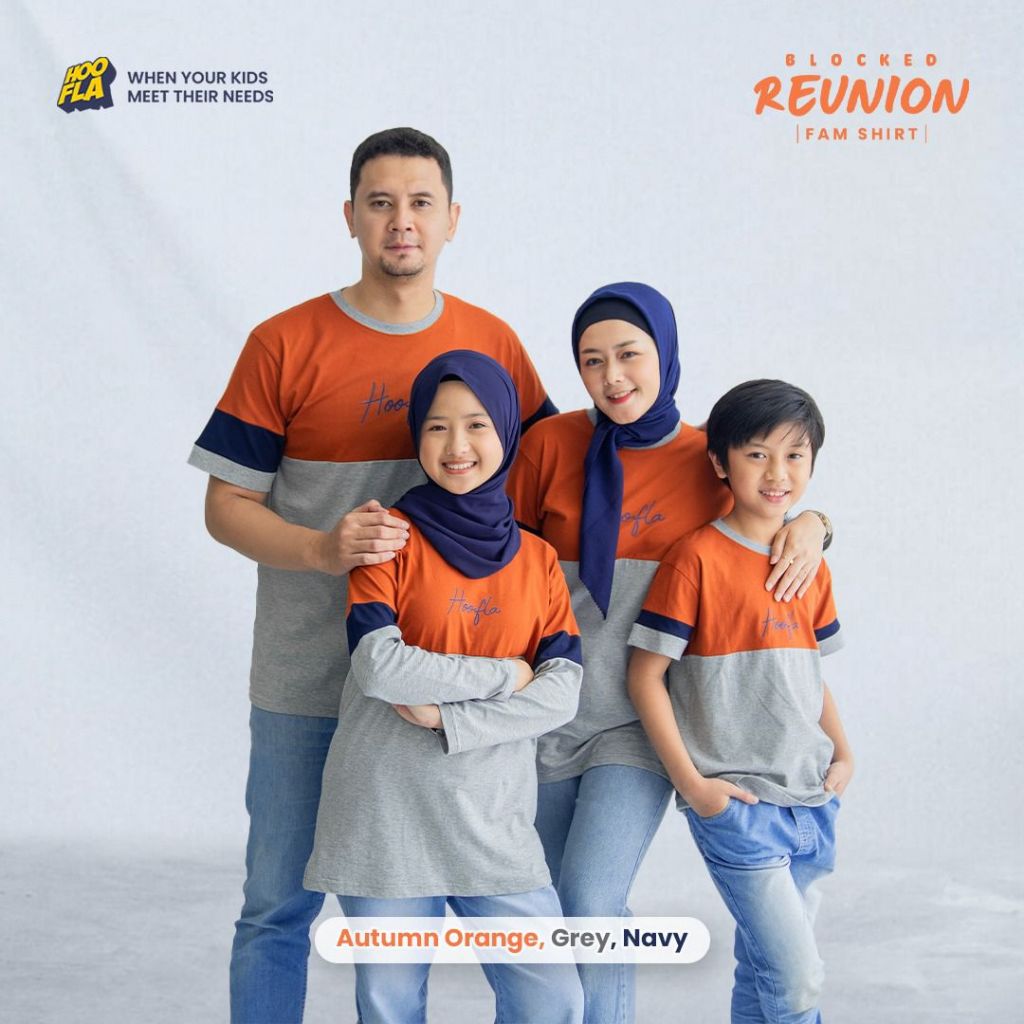 Couple FAMILY T-SHIRTS UNIFORM T-SHIRTS SARAMBIT BLOCK REUNION FAM SHIRT AUNTUM ORANGE By HOOFLAKIDS