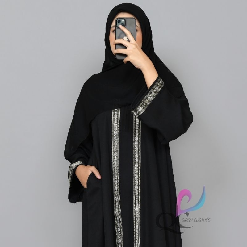 ABAYA MADINA ARABIC STYLE lace embroidery latest gamis