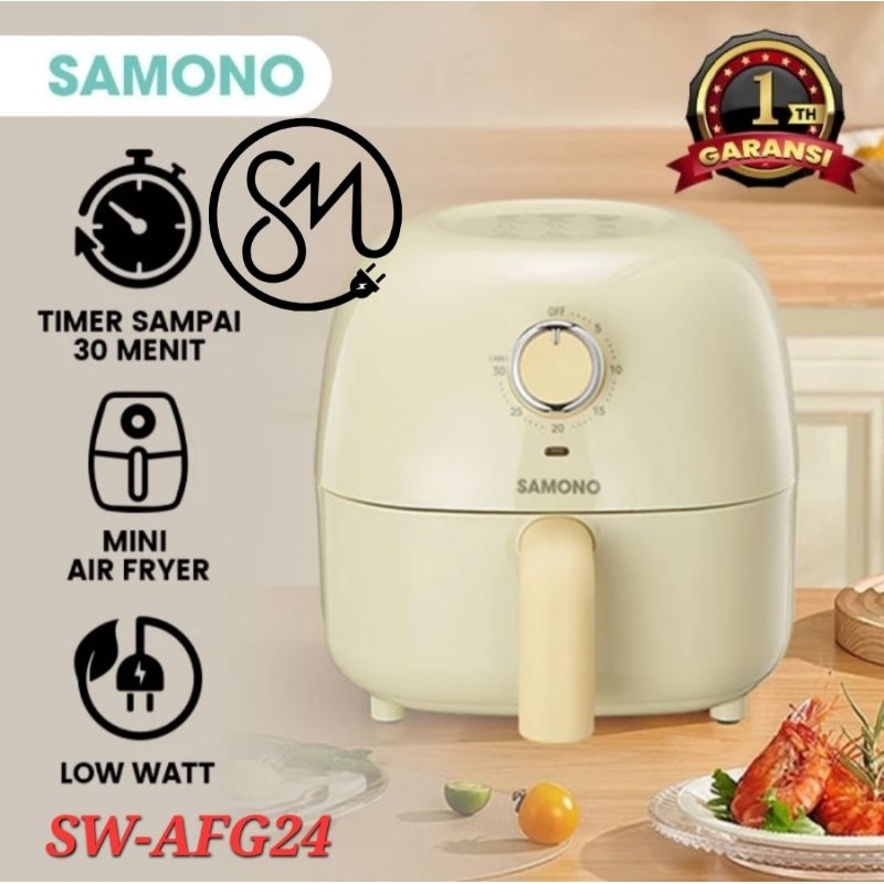 Air Fryer Samono SW-AFG24 2.4 Low watt 650w SWAFG24 Airfryer Mini
