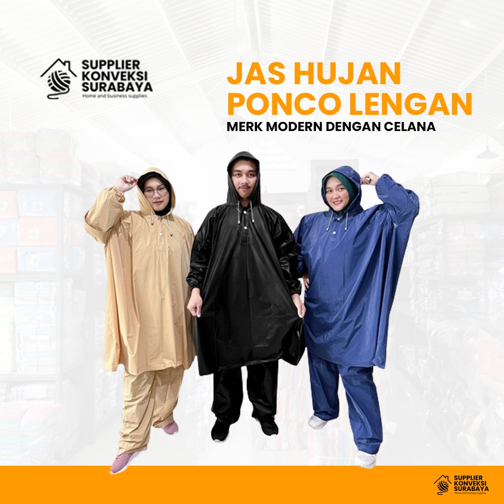 Raincoat Jumbo Poncho Sleeve Pants Modern Ibex PVC 40 x 60 - Rain Coat - Surabaya Convection Supplier - Surabaya Fabric Wholesale - Wholesale Home Supplies