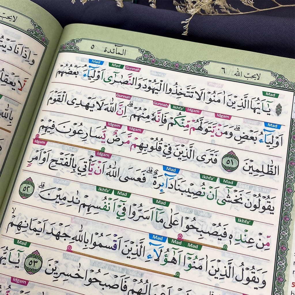 Al Quran At Tajwid A5 HC Responsibility (15X21) Translation and Tajwid Color Easy Al Quran Recitation Mushaf
