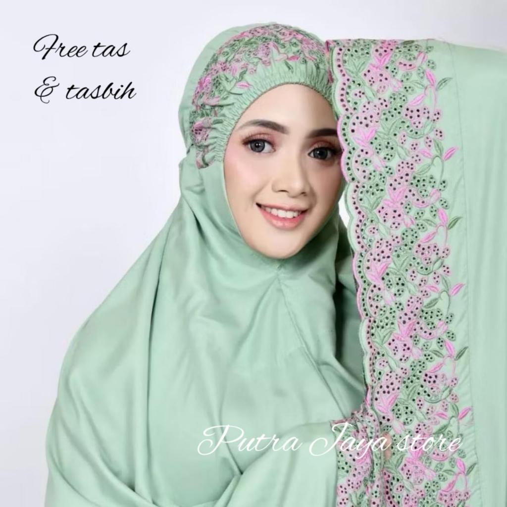 KATUN Khadijah Syabani Adult Prayer Robe, Exclusive Premium Cotton Material, Free Bag + Prayer Beads