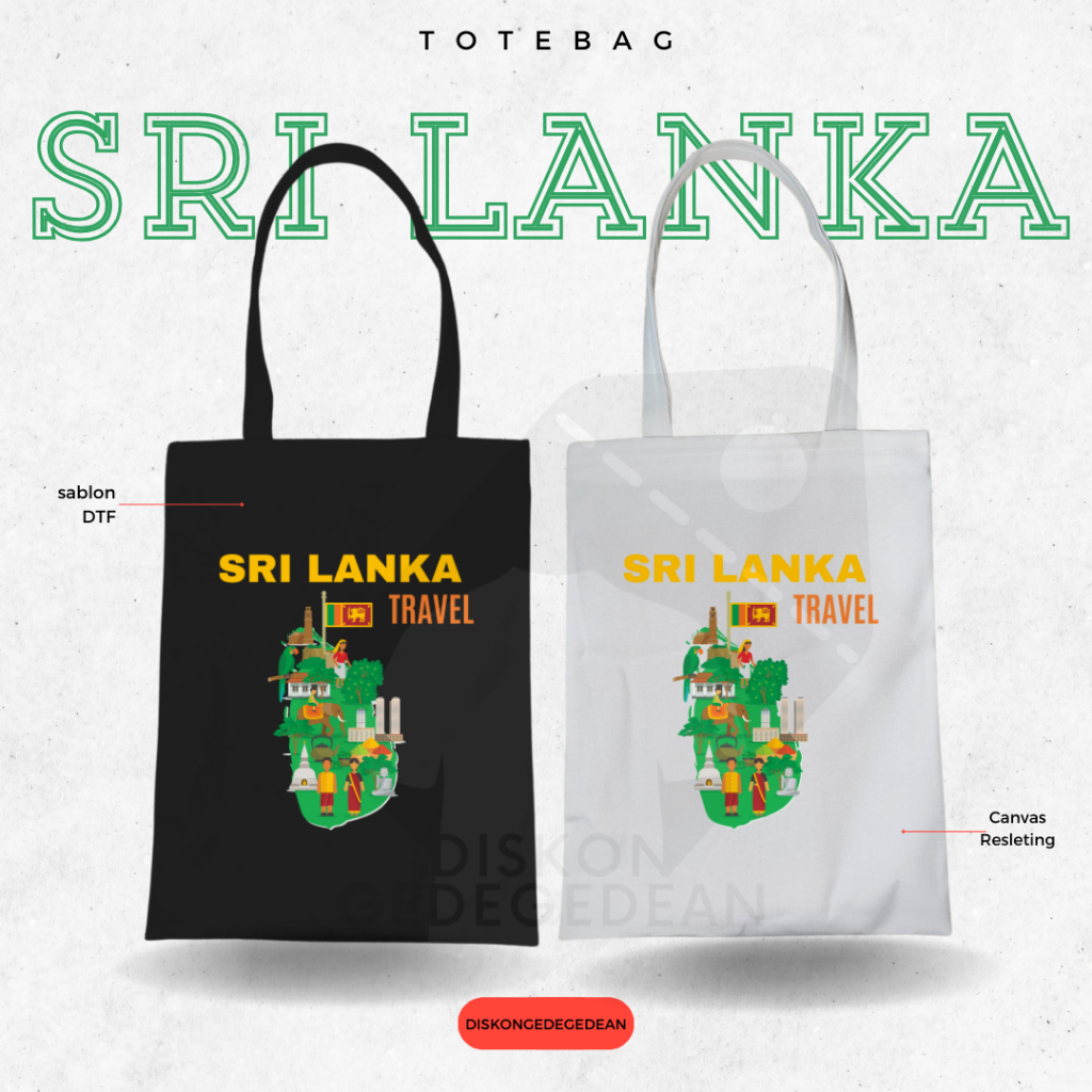 Discountgedean Totebag Sri Lanka Souvenir Bag By Colombbo Canvas Zipper 1