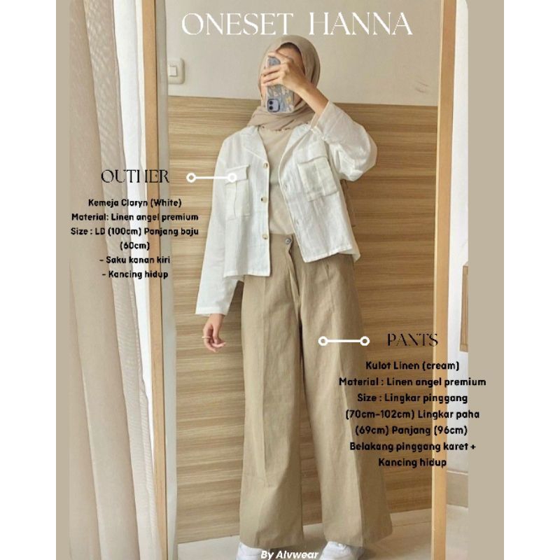 KEMEJA Hanna by Alvwear [Linen Shirt & Linen Culottes || Free Bella square] [Must Read Description]