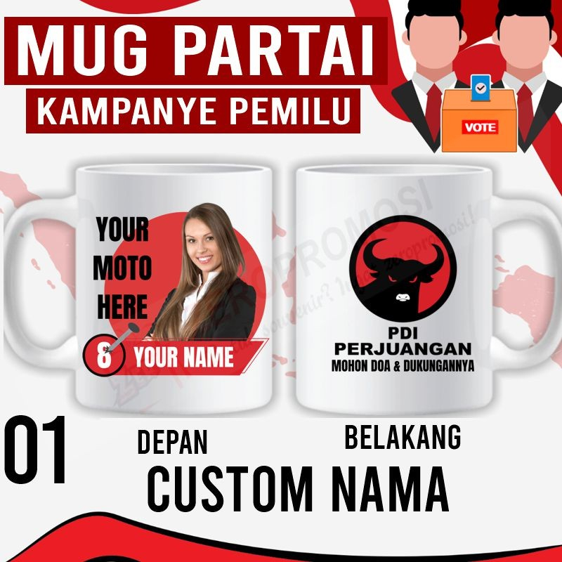 Mug Souvenir Election Candidate Campaign Party Custom Pilpr Promotional Merchandise