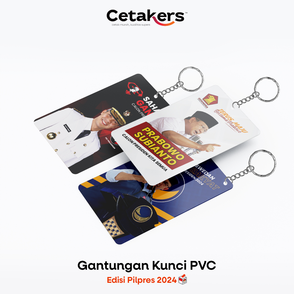 GANTUNGAN Print PVC KEYCHAIN 2024 Presidential Election Campaign – CUSTOM SOUVENIR Party KEYCHAIN CAPRES PRINT UV