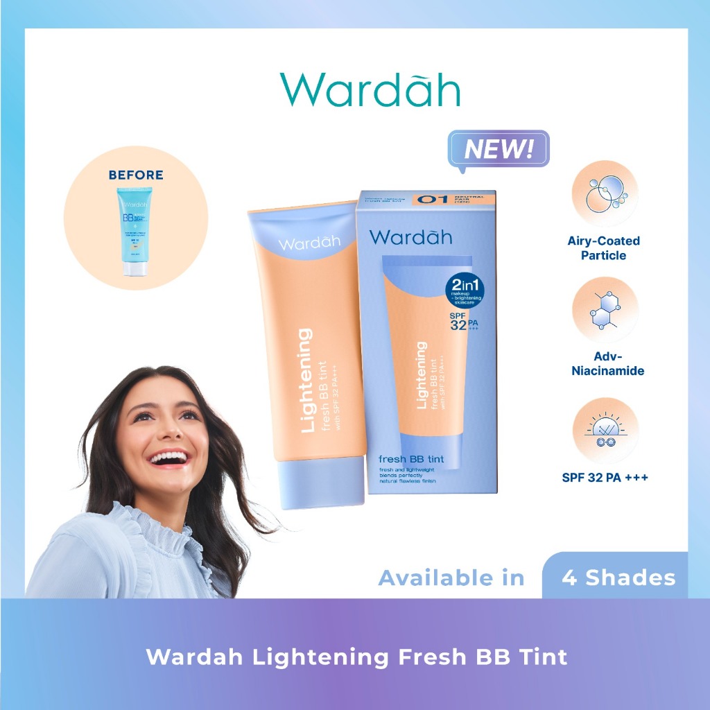 WARDAH BB Cream Lightening SPF 32PA +++ 30ML/WARDAH Lightening Fresh BB Tint (LARGE)