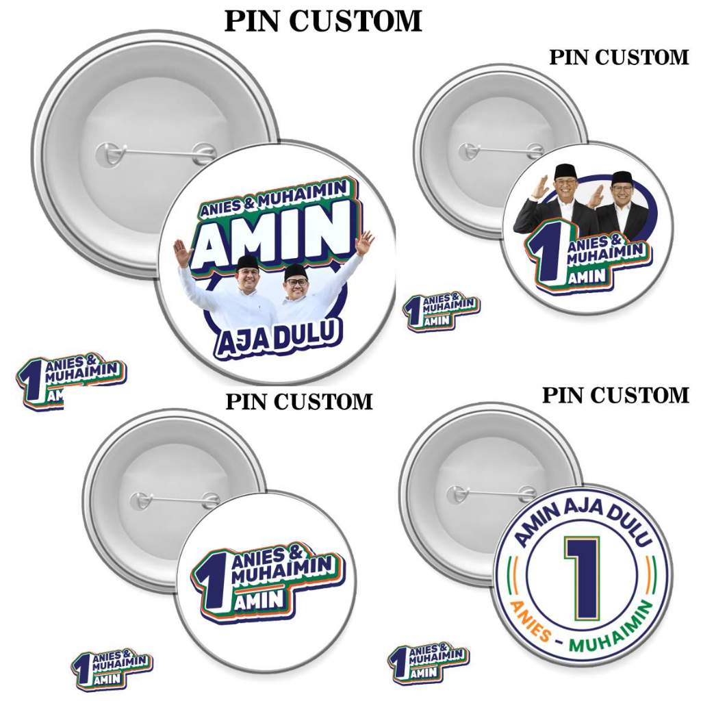 Pin ANIES MUHAIMIN Amen First Pin Brooch Accessories Souvenir Election Presidential Election Capres Cawapres