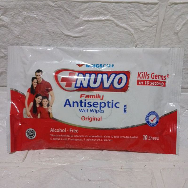 Nuvo ANTISEPTIC WET WIPES 10 SHEETS
