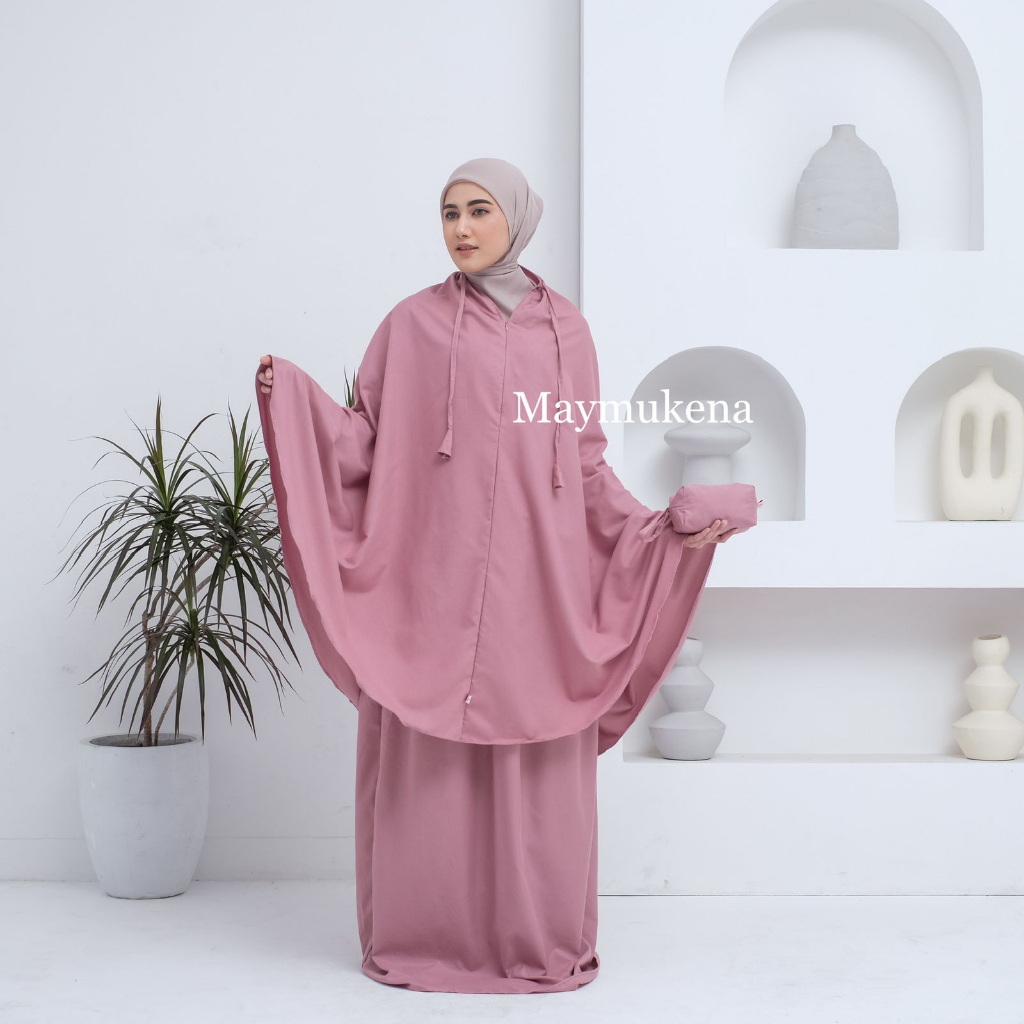 KATUN Adult Travel Prayer Robe with Plain Cotton Chin Zipper, Mini Pouch Bag, Travel Prayer Rug Set