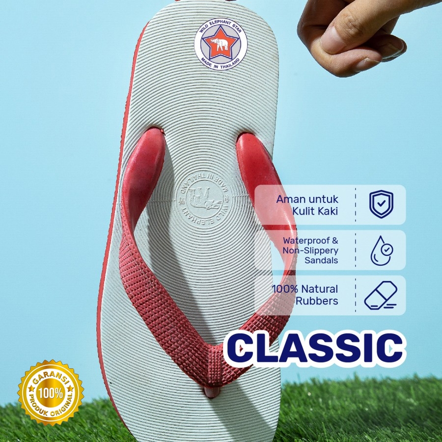 Flip Flops | Elephant Thailand Sandals | Wild Elephant Classic Sandals Made in Thailand ORIGINAL