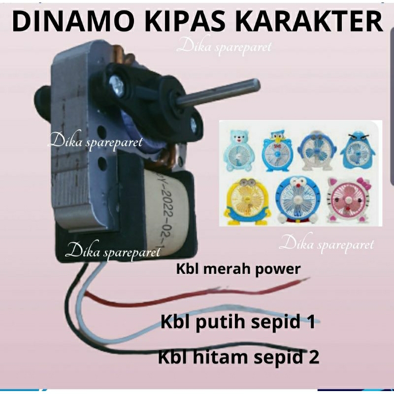CHARACTER TABLE FAN DYNAMO Kipas Meja Kipas Angin Meja