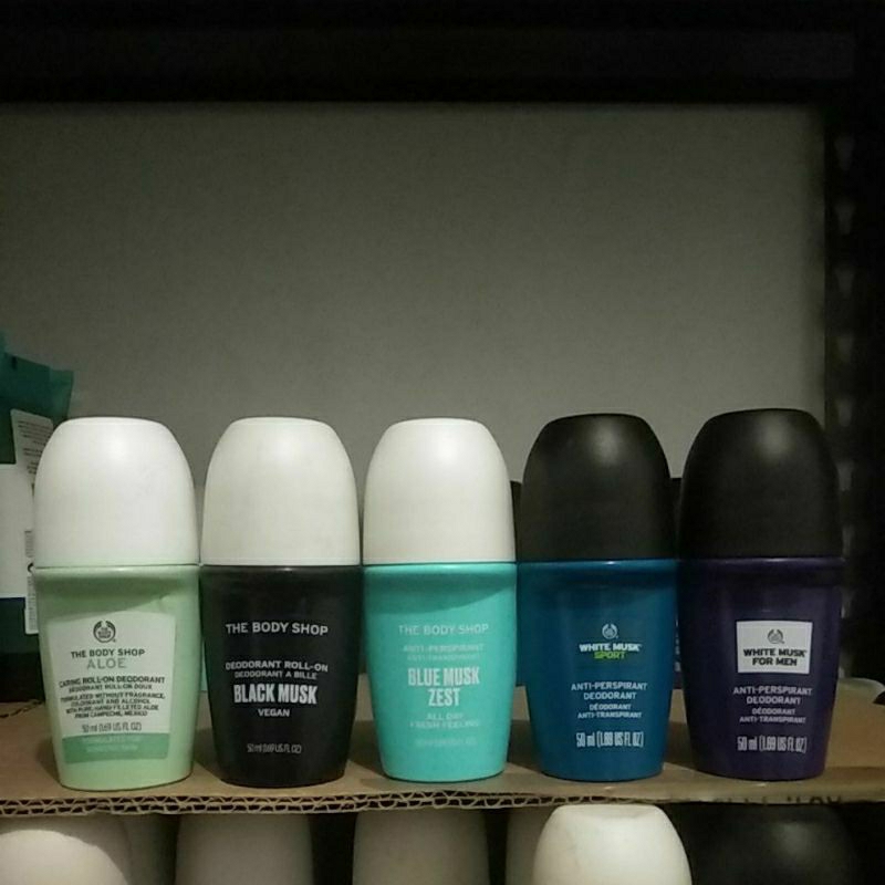 Deodorant the body shop (aloe, white musk,blue musk, Japanese cherry)