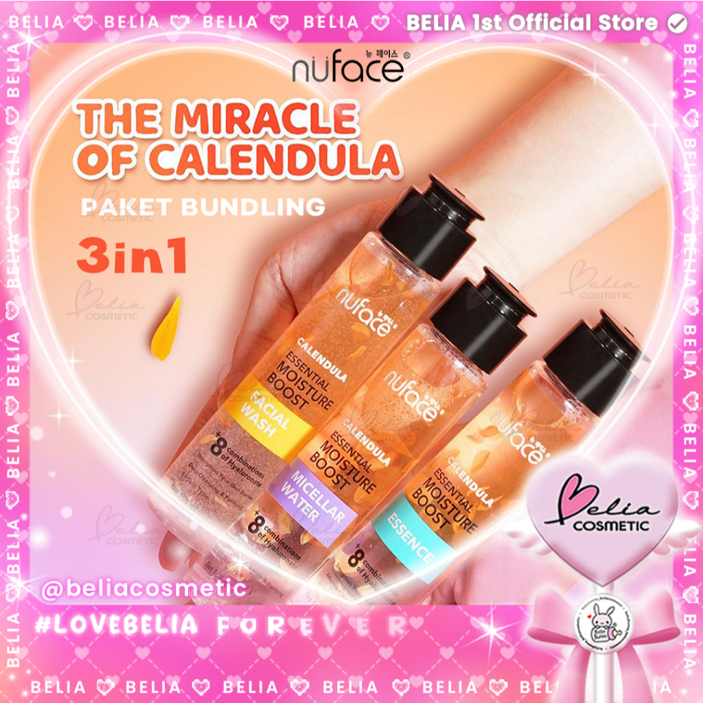 YOUTH NUFACE 3in1 Calendula Essential Moisture Boost Skin Barrier | Facial Wash Bundling Package | Micellar Water | Fuji Skincare Essence