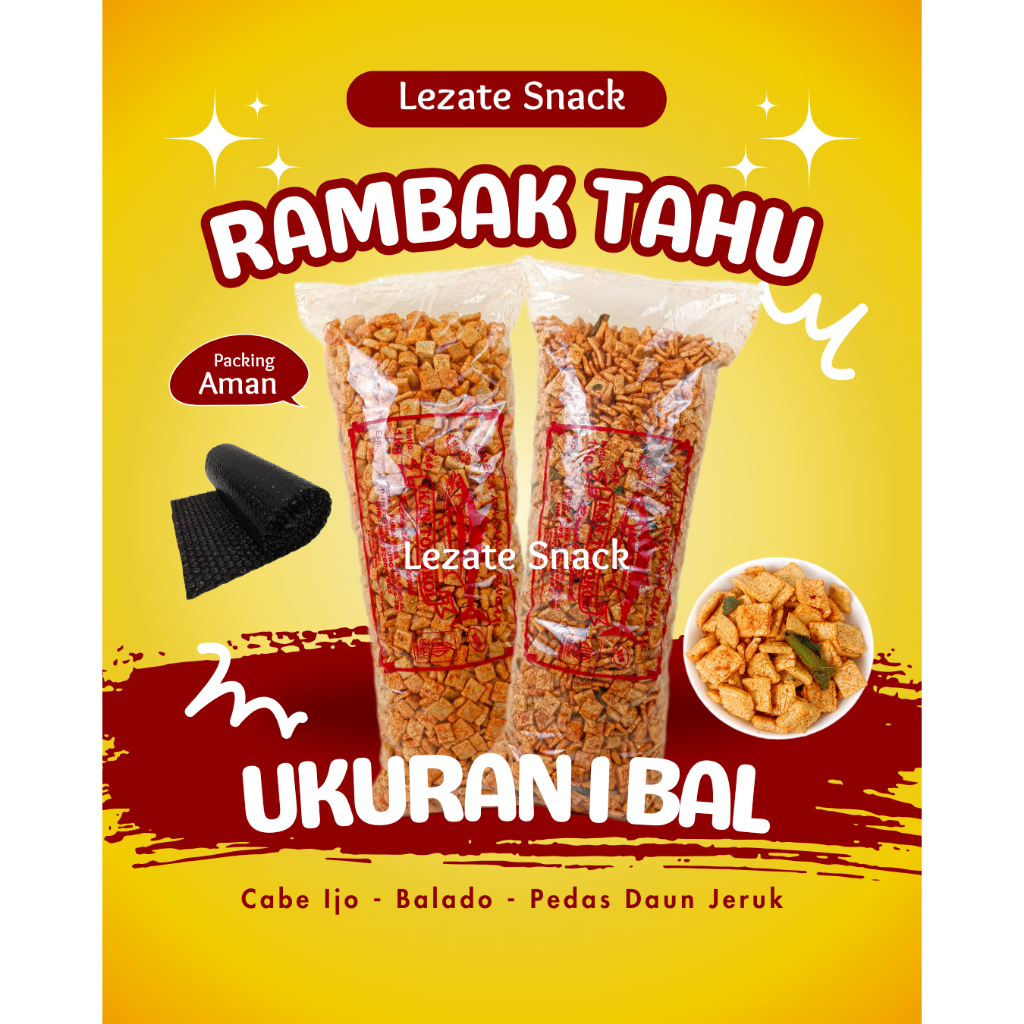 1kg Spicy Boxed Tofu Crackers Balado Orange Leaves Green Chilli Delicious Crispy / Tofu Rambak 1 Bal Spicy Tofu Crackers Balado Lezate Snack