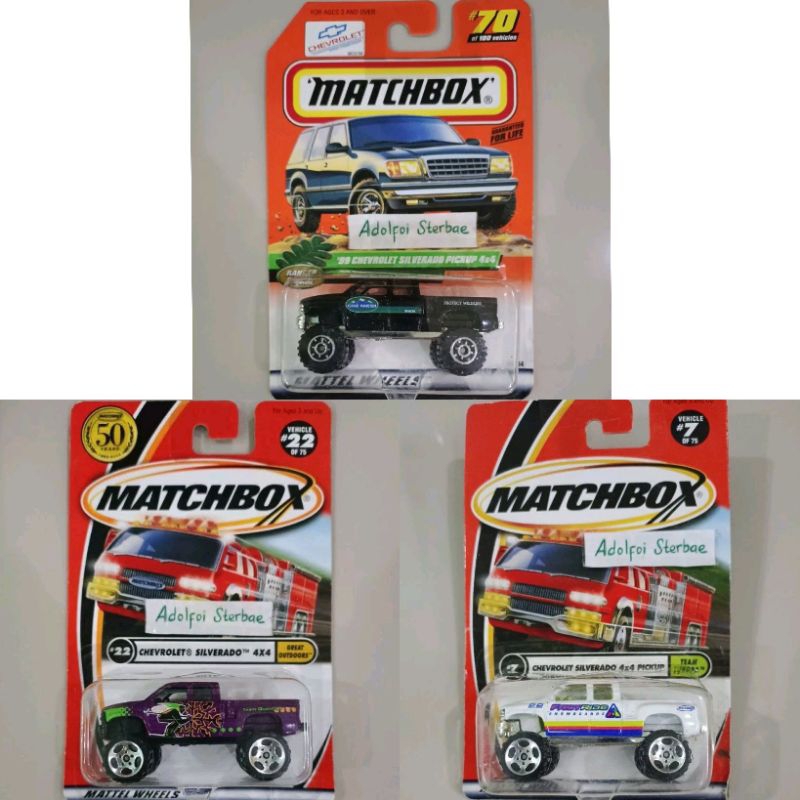 Matchbox '99 chevrolet silverado 4x4 pickup 4x4 team tundra fastride snowboards great outdoors team quantum 22 pickup pick up truck 50 years ranger patrol game warden protect wildlife