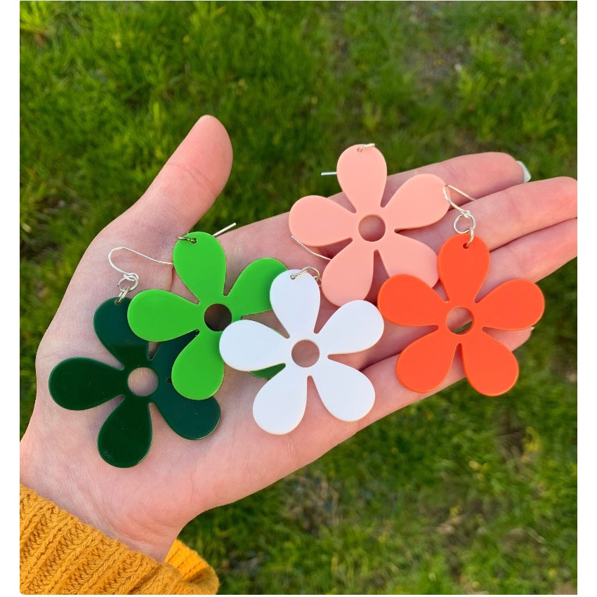 Women's Fashion Earrings Long Earrings Flower PatternHOOK 626