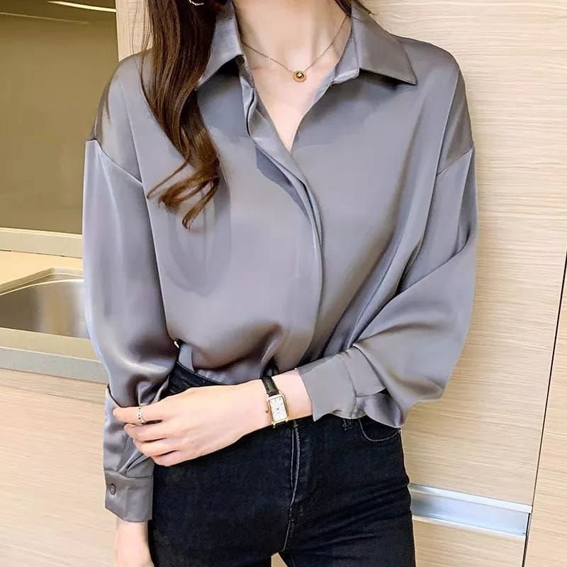 KEMEJA SHIRT satin Wanita BLOUSE/ MODERNWanita TOP/ Wanita CASUAL CLOTHES/ Wanita OUTFIT/ NEWESTWanita CLOTHES/ CHEAPESTWanita CLOTHING/ LATESTWanita WORK SHIRT/ Wanita FASHION/ LATESTWanita SHIRT/ POLOS Wanita