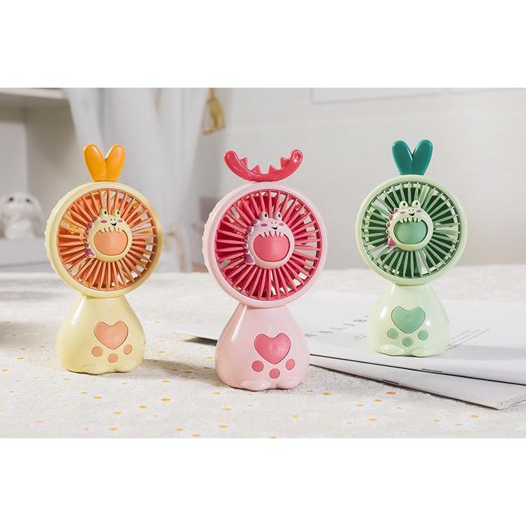 MINI LED PORTABLE RECHARGEABLE FAN DINO EAR CHARACTER / USB HANDheld FAN